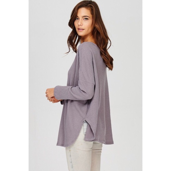 Alyssa LS Thermal Knit - Light Purple - Picture 3 of 5